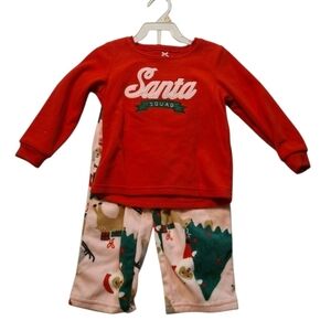 Carter's Festive Cute & Adorable Red and Pink Santa Pajama Set NWT 2T